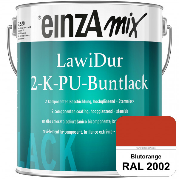 einzA LawiDur 2-K-PU-Buntlack - Hochglanz (RAL 2002 Blutorange)