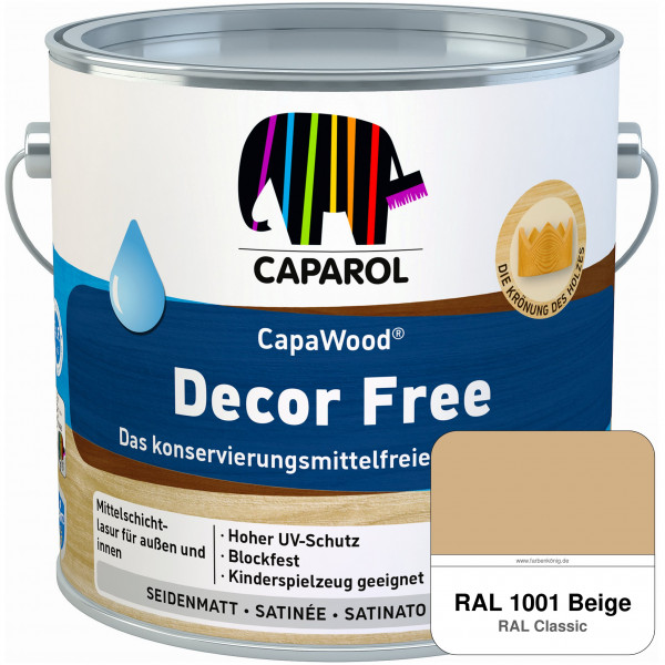 CapaWood® Decor Free (RAL 1001 Beige) - ersetzt Capadur DecorLasur KF