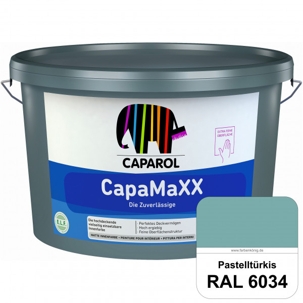 CapaMaXX (RAL 6034 Pastelltürkis) tuchmatte Innenfarbe mit hohem Deckvermögen und Ergiebigkeit