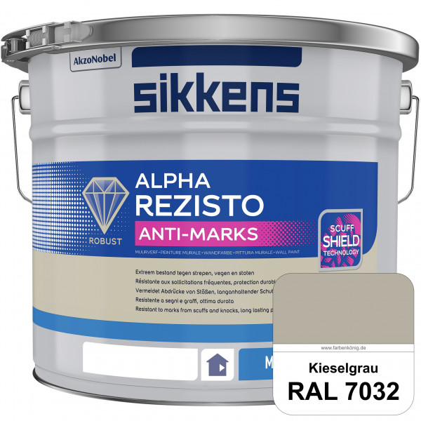 Alpha Rezisto Anti-Marks (RAL 7032 Kieselgrau) Extrem widerstandsfähige Innenwandfarbe