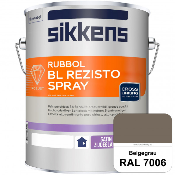 Rubbol BL Rezisto Spray (RAL 7006 Beigegrau) Hochwertiger, strapazierfähiger Airlesslack für (innen)