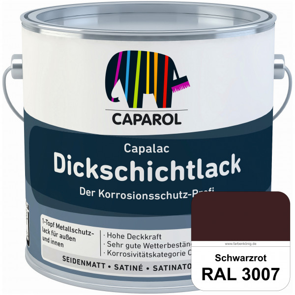 Capalac Dickschichtlack (RAL 3007 Schwarzrot) 1-Topf Metallschutzlack (löselmittelhaltig) innen & au