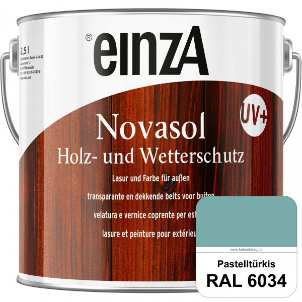 einzA Novasol HW Farbe (RAL 6034 Pastelltürkis) Deckender Wetterschutz für außen