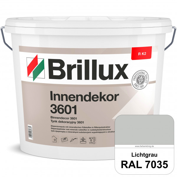 Innendekor ELF R K2 3601 (RAL 7035 Lichtgrau) Rillenputz zur Erzielung dekorativer und strapazierfäh