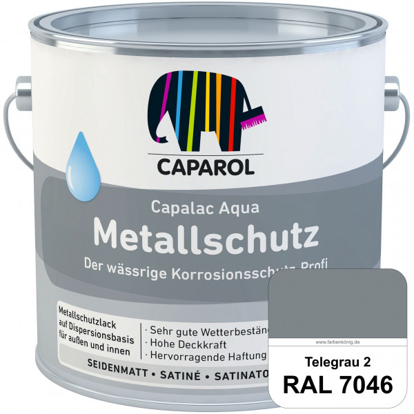 Capalac Aqua Metallschutz (RAL 7046 Telegrau 2) wasserbasierter Korrosionsschutz für Stahl & verzink