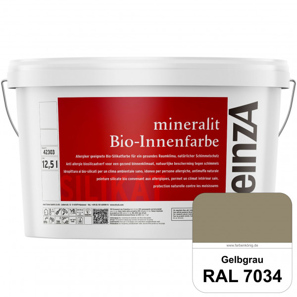 einzA mineralit Bio-Innenfarbe (RAL 7034 Gelbgrau) Bio-Silikat-Innenfarbe gemäß VOB DIN 18 363