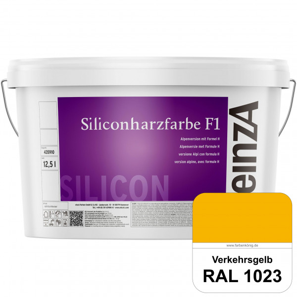einzA Siliconharzfarbe F1 (RAL 1023 Verkehrsgelb) Universal Siliconharz-Fassadenfarbe, kalkmatt, wet