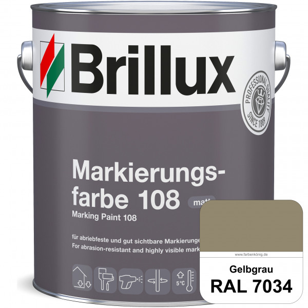 Markierungsfarbe 108 (RAL 7034 Gelbgrau) Markierungsfarbe für Asphalt, Betonböden, Zementestrichen