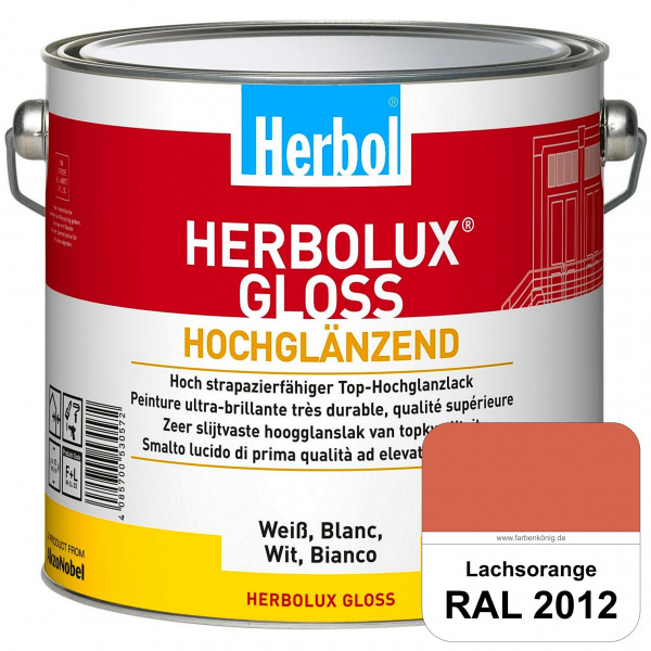 Herbolux Gloss (RAL 2012 Lachsorange) strapazierfähiger Top-Hochglanzlack (lösemittelhaltig) für inn