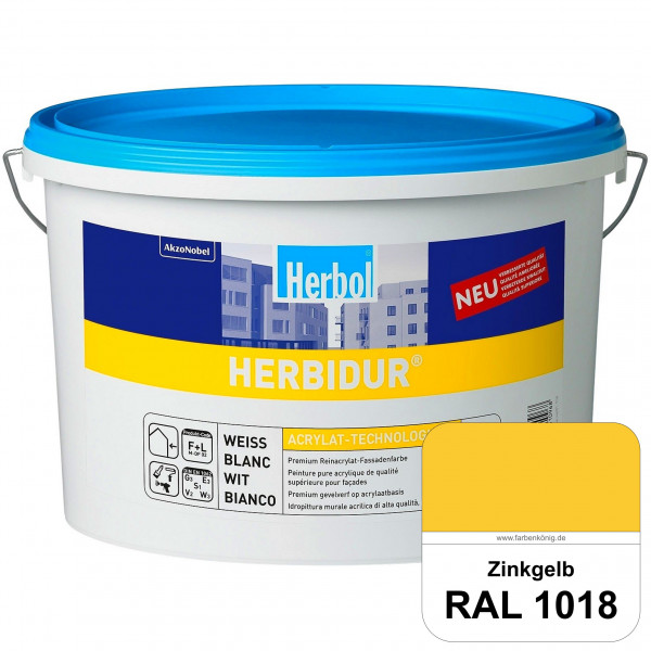 Herbidur (RAL 1018 Zinkgelb) Reinacrylat-Fassadenfarbe mit Langzeitwetterschutz