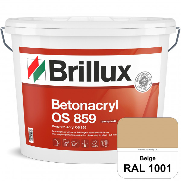 Betonacryl OS 859 (RAL 1001 Beige) Wetterbeständige Schutzbeschichtung für Betonflächen (Außen)
