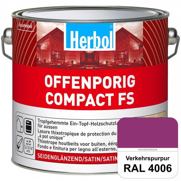Offenporig Compact FS (RAL 4006 Verkehrspurpur) Rationelle & thixotrope Ein-Topf-Holzlasur (außen)