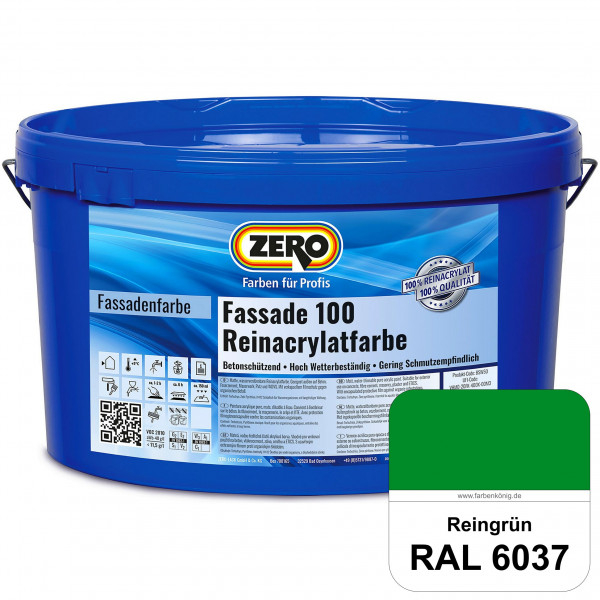 Fassade 100 Reinacrylatfarbe (RAL 6037 Reingrün)