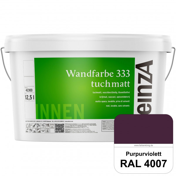 einzA Wandfarbe 333 tuchmatt (RAL 4007 Purpurviolett) Hochdeckende, waschbeständige Wandfarbe