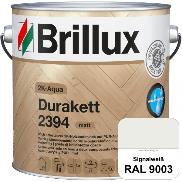 2K-Aqua Durakett 2394 (RAL 9003 Signalweiß) Wasserbasierter 2K-Versiegelung für Parkettfußböden, Die