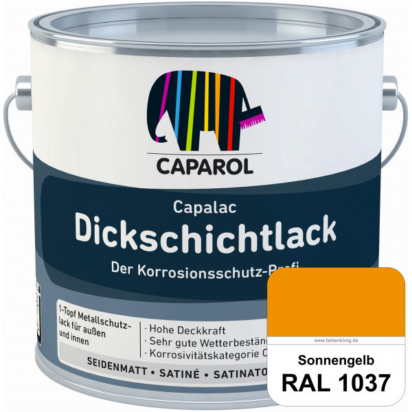 Capalac Dickschichtlack (RAL 1037 Sonnengelb) 1-Topf Metallschutzlack (löselmittelhaltig) innen & au