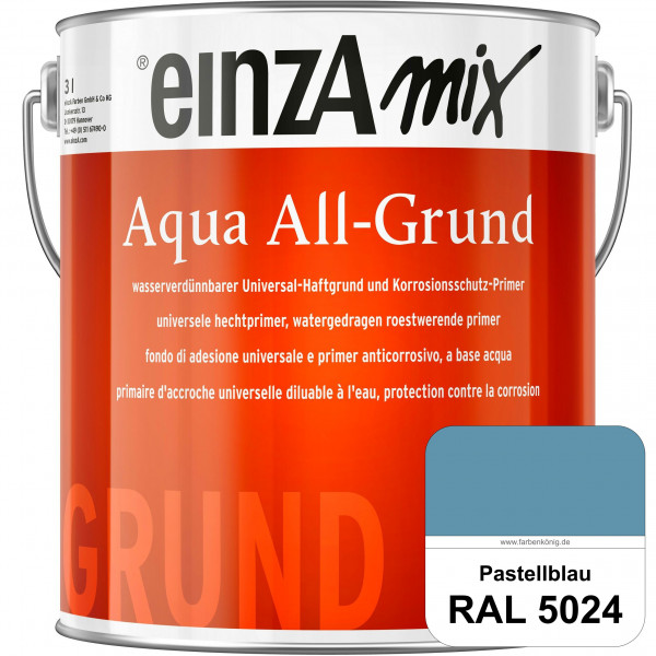 einzA Aqua All-Grund (RAL 5024 Pastellblau) Wasserverdünnbarer Haftgrund & Korrosionsschutz-Primer