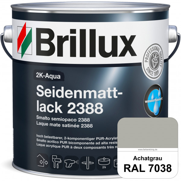 2K-Aqua Seidenmattlack 2388 (RAL 7038 Achatgrau) mechanisch und chemisch hoch belastbar für außen &