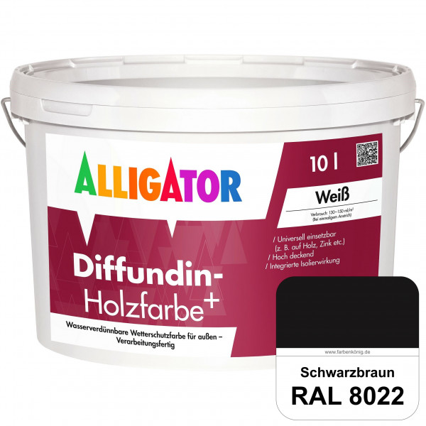 Diffundin-Holzfarbe+ (RAL 8022 Schwarzbraun)