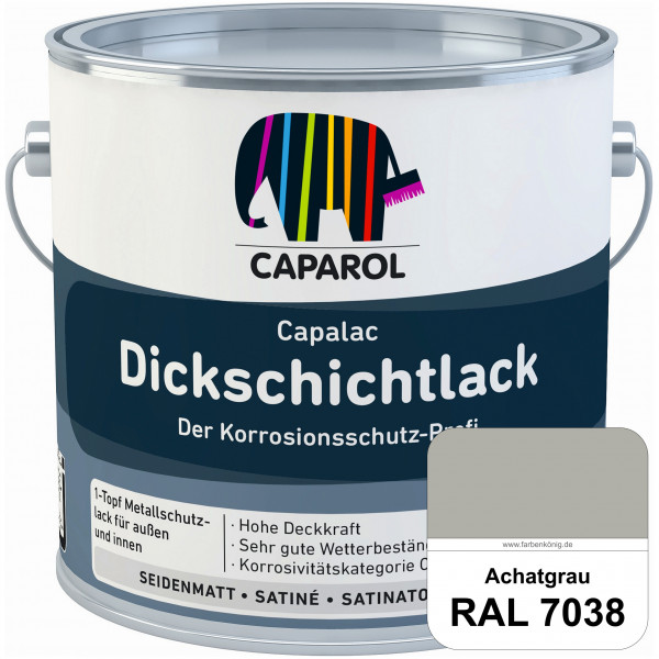 Capalac Dickschichtlack (RAL 7038 Achatgrau) 1-Topf Metallschutzlack (löselmittelhaltig) innen & auß