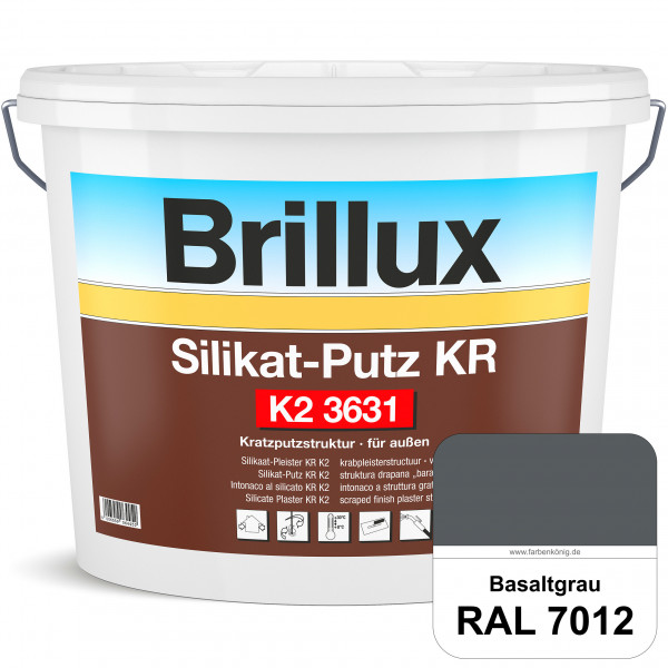 Silikat-Putz KR K2 3631 (RAL 7012 Basaltgrau) Dekorativer Kratzputz auf Silikatbasis