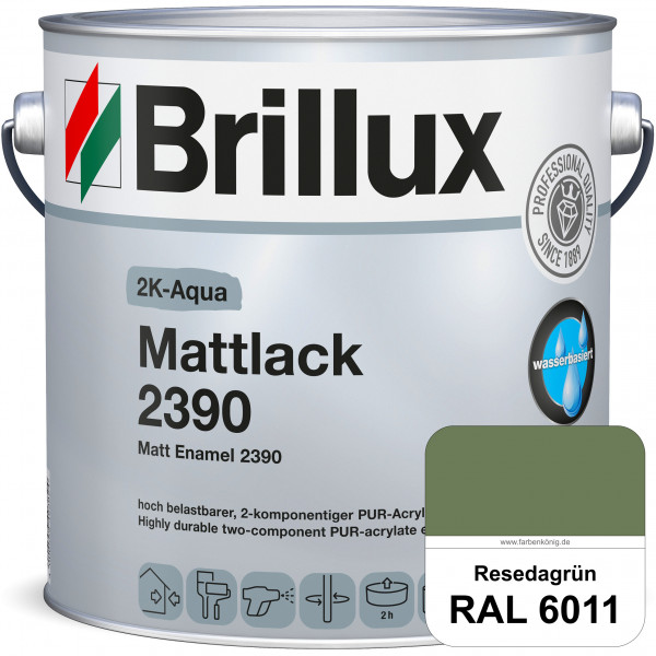2K-Aqua Mattlack 2390 (RAL 6011 Resedagrün) mechanisch und chemisch hoch belastbar für außen & innen
