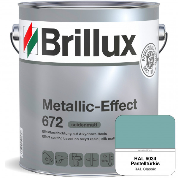 Metallic-Effect 672 (RAL 6034 Pastelltürkis) schnell trocknender Alkydharzlack für Metalleffekte (in