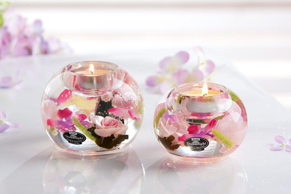 Dreamlight, Teelichtleuchter, Mercur, "Pink Love", Glas, pink, rosa