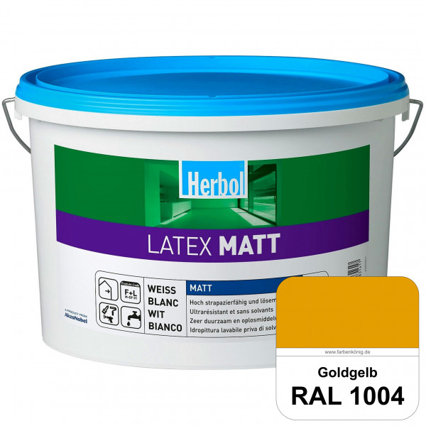 Latex Matt (RAL 1004 Goldgelb) Matte Latexfarbe mit hoher Strapazierfähigkeit