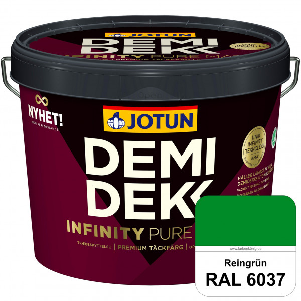 DEMIDEKK Infinity Pure Mat - Deckende, matte Holzfarbe (RAL 6037 Reingrün)