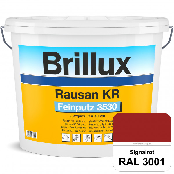 Rausan KR Feinputz 3530 (RAL 3001 Signalrot) organisch gebundener & verarbeitungsfertiger Glattputz