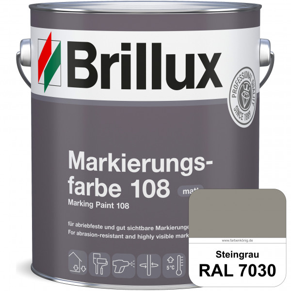 Markierungsfarbe 108 (RAL 7030 Steingrau) Markierungsfarbe für Asphalt, Betonböden, Zementestrichen