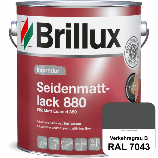 Impredur Seidenmattlack 880 (RAL 7043 Verkehrsgrau B) für Holz- oder Metallflächen innen & außen