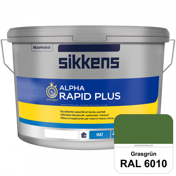 Alpha Rapid Plus (RAL 6010 Grasgrün) Hochwertige & stumpfmatte Wandfarbe für mittlere Belastungen