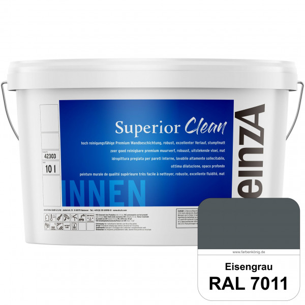 einzA Superior Clean (RAL 7011 Eisengrau) Hoch reinigungsfähige, stumpfmatte Premium-Wandbeschichtun