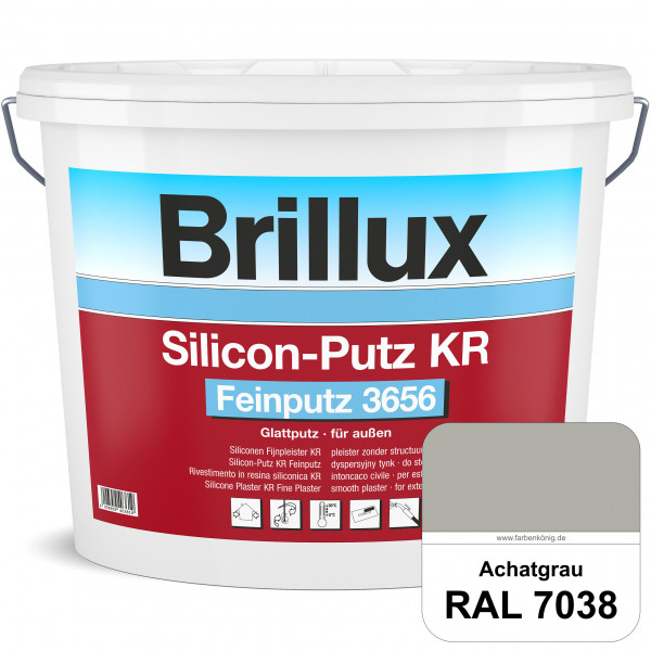 Silicon-Putz KR Feinputz 3656 (RAL 7038 Achatgrau) Glattputz , verarbeitungsfertig, perfekte Wasserd