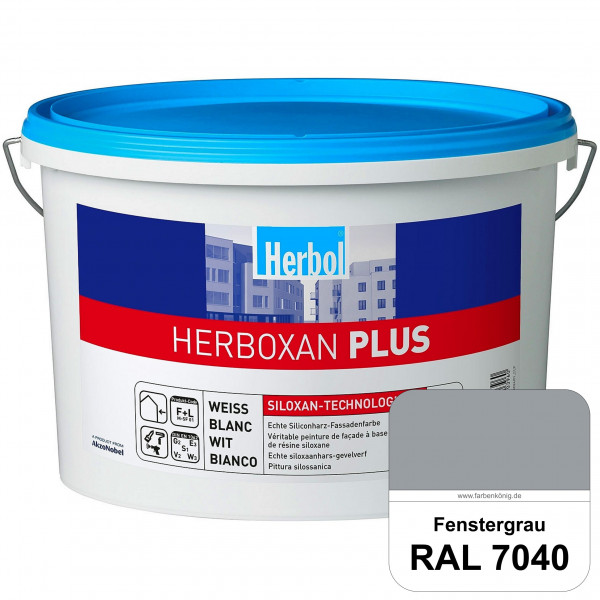 Herboxan Plus (RAL 7040 Fenstergrau) Siliconharz-Fassadenfarbe für längere saubere Fassaden