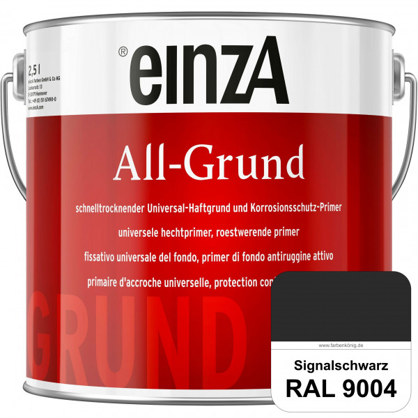 einzA All-Grund (RAL 9004 Signalschwarz) Schnelltrocknender Haftgrund & Korrosionsschutz-Primer