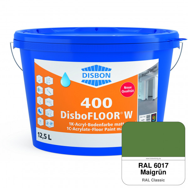 DisboFLOOR W 400 1K-Acryl-Bodenfarbe (RAL 6017 Maigrün)