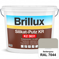 Silikat-Putz KR K2 3631 (RAL 7044 Seidengrau) Dekorativer Kratzputz auf Silikatbasis