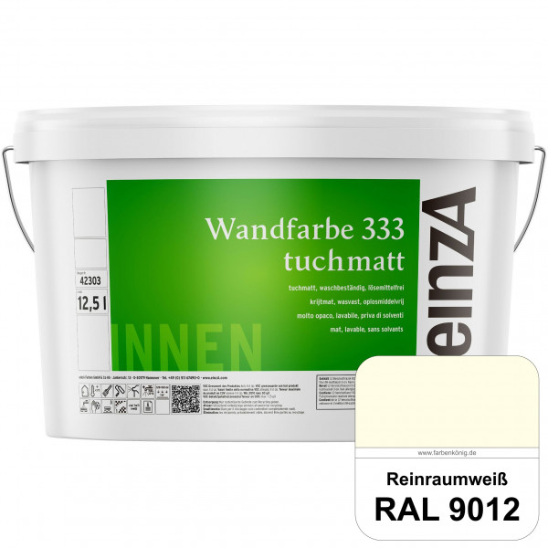 einzA Wandfarbe 333 tuchmatt (RAL 9012 Reinraumweiß) Hochdeckende, waschbeständige Wandfarbe