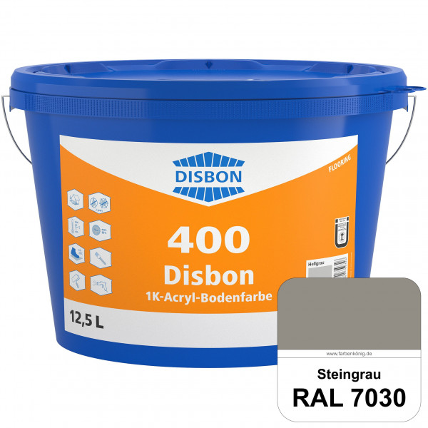 Disbon 400 1K-Acryl-Bodenfarbe (RAL 7030 Steingrau) Dispersionsbeschichtung für mineralische Bodenfl