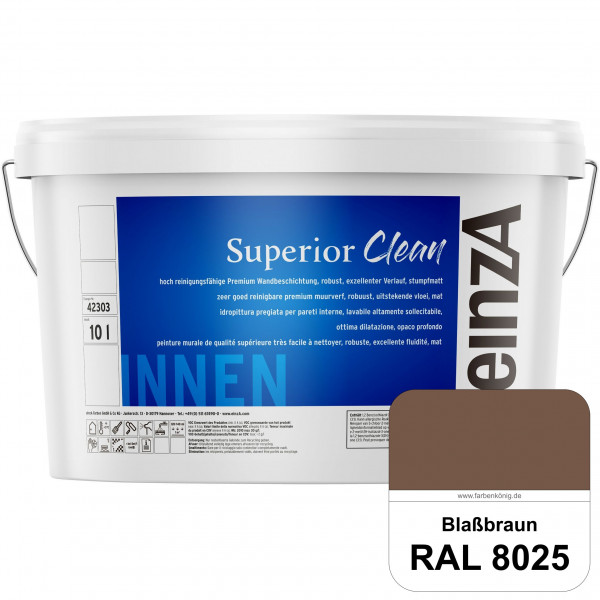 einzA Superior Clean (RAL 8025 Blassbraun) Hoch reinigungsfähige, stumpfmatte Premium-Wandbeschichtu