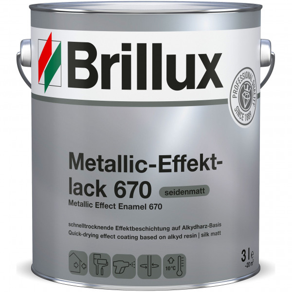Metallic-Effektlack 670 (B-Ware) - 3 Liter (DB 703 Dunkelgrau)