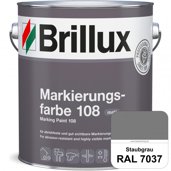 Markierungsfarbe 108 (RAL 7037 Staubgrau) Markierungsfarbe für Asphalt, Betonböden, Zementestrichen