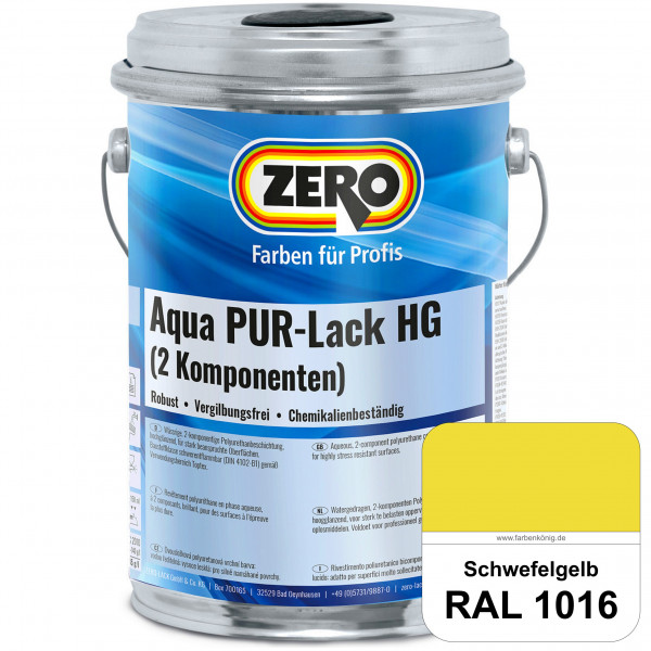 Aqua PUR-Lack HG inkl. Härter (RAL 1016 Schwefelgelb)