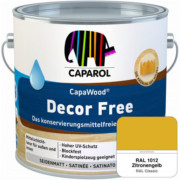 CapaWood® Decor Free (RAL 1012 Zitronengelb) - ersetzt Capadur DecorLasur KF