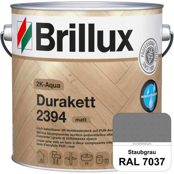 2K-Aqua Durakett 2394 (RAL 7037 Staubgrau) Wasserbasierter 2K-Versiegelung für Parkettfußböden, Diel