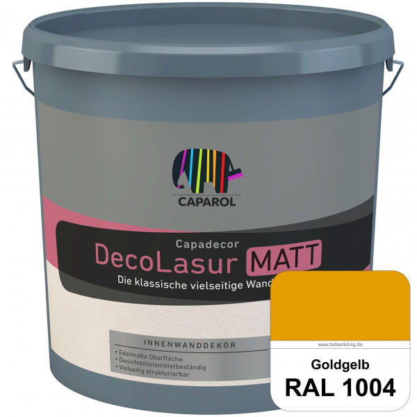 Capadecor DecoLasur Matt (RAL 1004 Goldgelb) Matte Lasurfarbe auf Dispersionsbasis (innen)