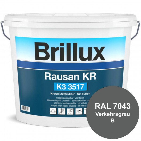 Rausan KR K3 3517 mit Protect (RAL 7043 Verkehrsgrau B) Organisch gebundener Kratzputz für wetterbes